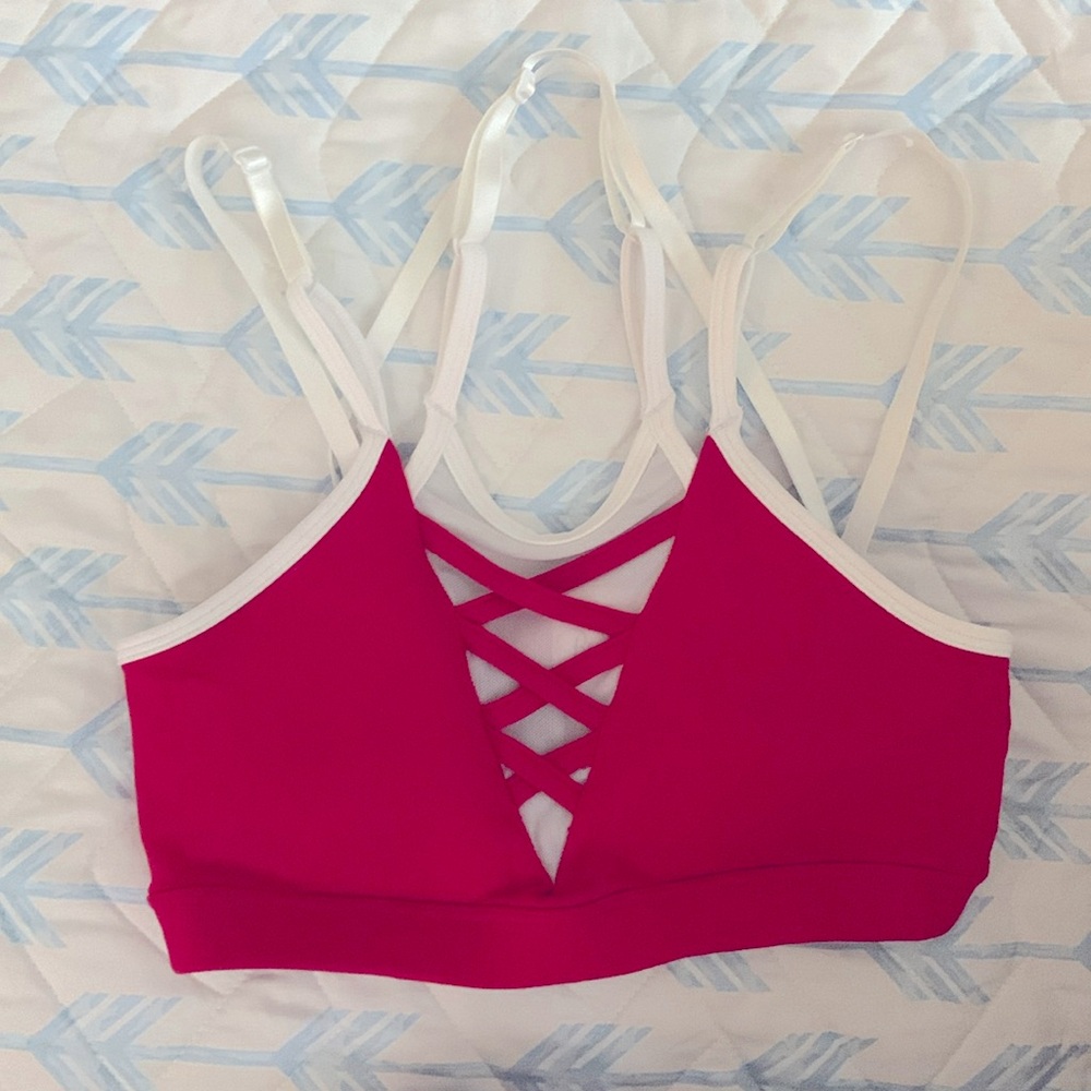 Red bombshell sports bra